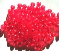 100 6mm Acrylic Transparent Bright Red